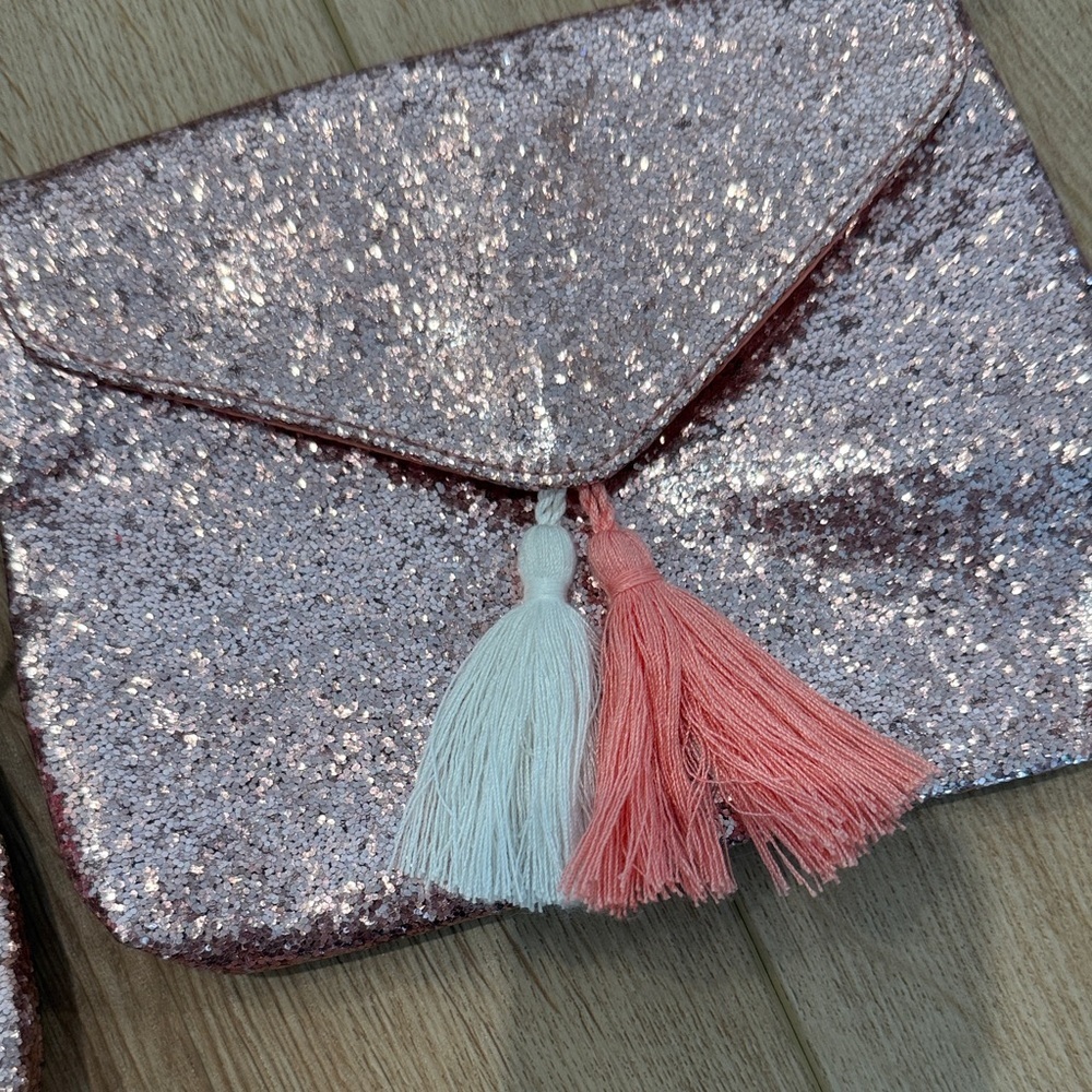 Target Pink Glitter Crossbody Bag with Tassels - Picture 2 of 2